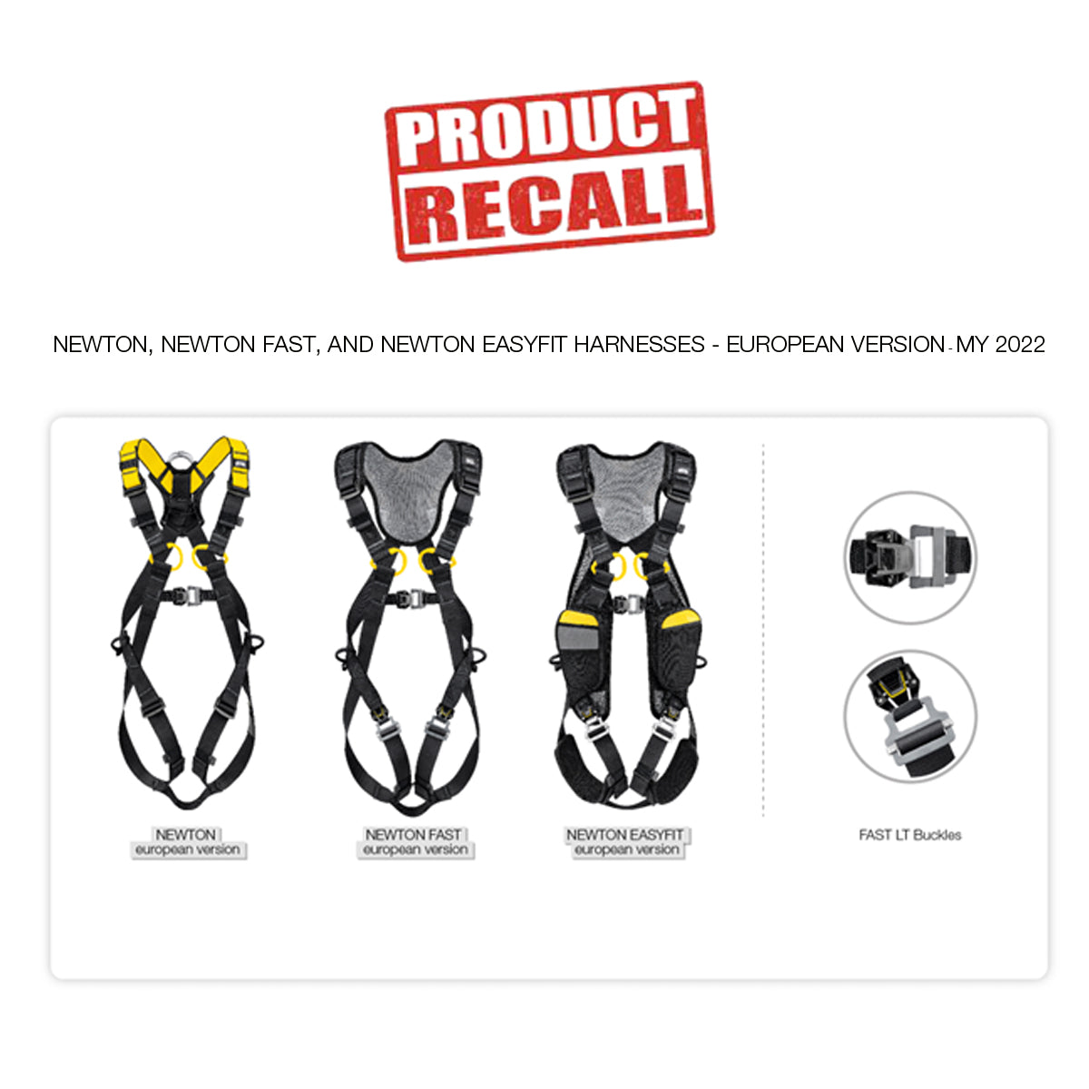 Recall - Petzl NEWTON Harnesses