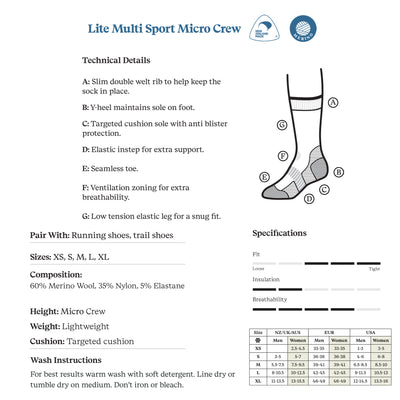 Norsewear - Lite Multi Sport Micro Crew socks