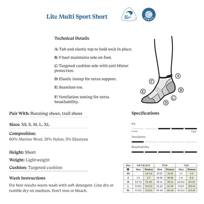 Norsewear - Lite Multi Sport Short socks