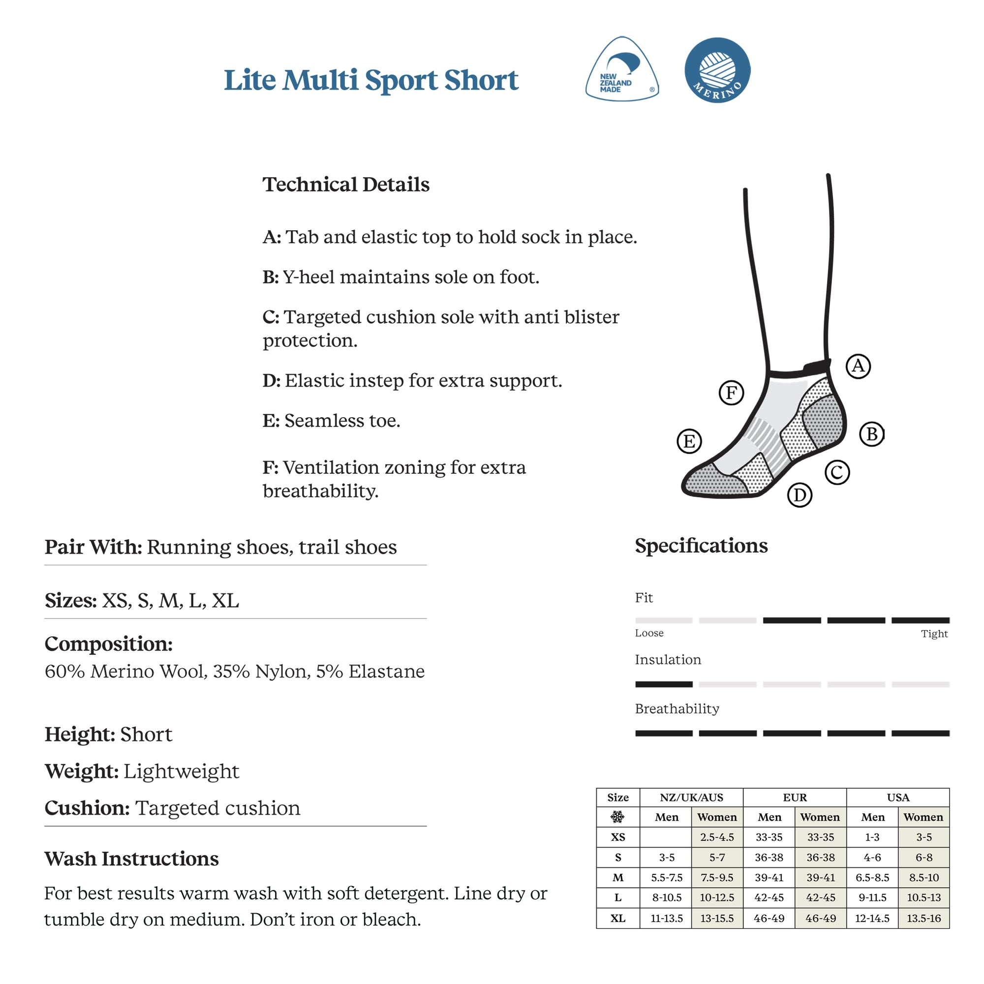 Norsewear - Lite Multi Sport Short socks