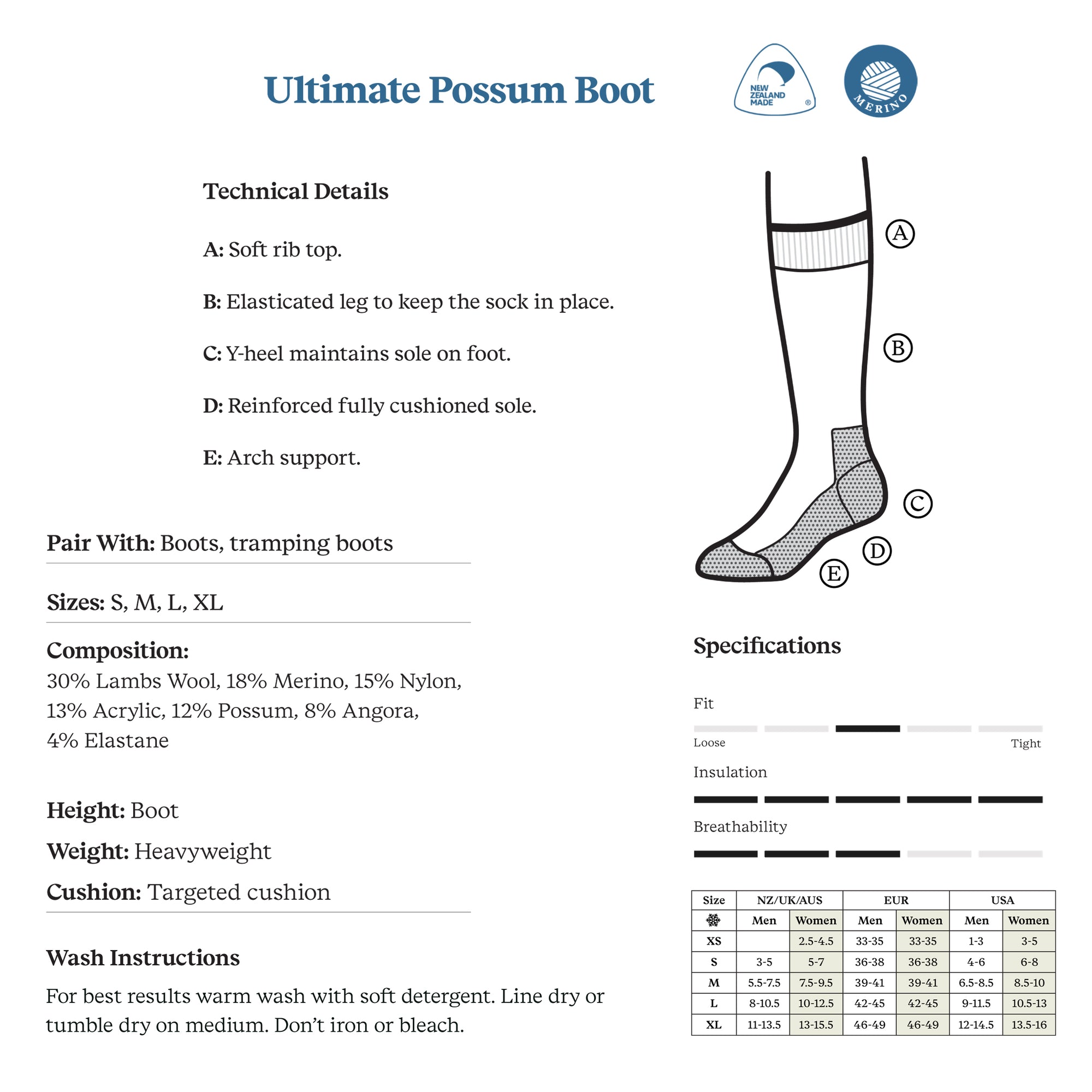 Norsewear - Ultimate Possum Boot socks